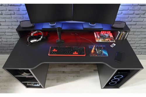 czarne biurko gamingowe tzrb211 tezaur